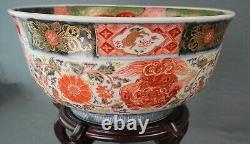 1860's Edo Period Japanese Imari Deep Bowl 11 inch Diameter Finely Decorated