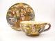 19th Century Fine Japanese Hand-painted Satsuma Ware Teacup And Saucer