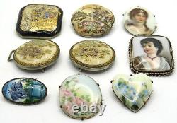 19th century Fine Japanese Gilt Satsuma Porcelain Belt Buckle Hand Painted Pins