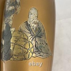 2 Fine. Antiques Gil bronze? Vase Early Japanese? Dynasty Gold painting