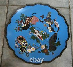 A Fine 19th Century Meiji Period Lovely Decorated Big Cloisonne Japanese Plate
