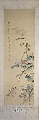 A Fine Chinese/Japanese Autumn Plant and Flowers Scroll Painting
