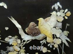 Antike japanische Tafel / very fine antique Japanese Pigeon Shibayama Meiji 19th