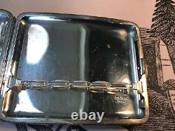 Antique Asian Japanese Fine Silver. 950 Cigarette Case Sterling Flowers Bamboo