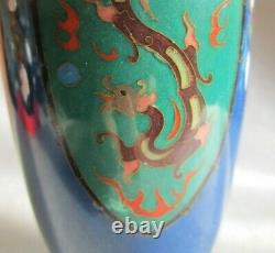 Antique Fine JAPANESE ENAMEL CLOISONNE Meiji Era Vase HO HO Phoenix Dragon