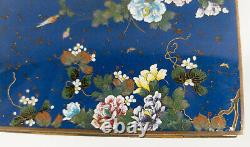 Antique Fine Japanese Cloisonne Cigarette Trinket Box Floral Gilt Bronze