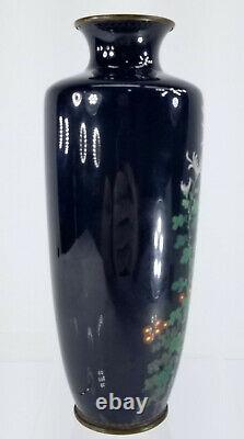 Antique Fine Japanese Cloisonne Enamel Floral Vase Meiji Period As Is