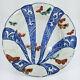 Antique Fine Japanese Polychrome Arita Nabeshima Style Plate Butterflies Signed