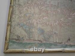 Antique Fine Old Chinese Or Japanese Painting Floral Landscape Birds Unusual Old