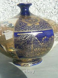 Antique Fine Satsuma Vase Shimazu Hododa Meji Period