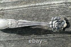 Antique Japanese 950 Fine Silver Sugar Tongs With Floral Design 43.7g