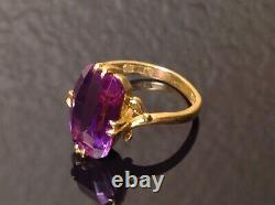Antique Japanese Art Deco 22k Yellow Gold Pink Sapphire Ring ca. 1930s