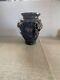 Antique Japanese Chinese Bronze Vase Very Fine Decoration Grapes Flowers
