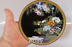 Antique Japanese Cloisonné tray very fine work 6 Diameter