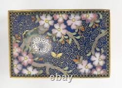 Antique Japanese Fine Cloisonne Enamel Tray and Matchbox Cover