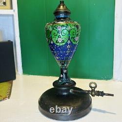 Antique Japanese Fine Cloisonné Lamp/Lantern Base with foil (ginbari) elements