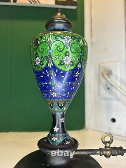 Antique Japanese Fine Cloisonné Lamp/Lantern Base with foil (ginbari) elements