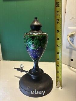 Antique Japanese Fine Cloisonné Lamp/Lantern Base with foil (ginbari) elements