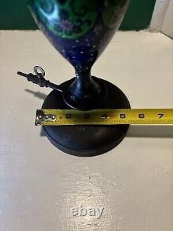 Antique Japanese Fine Cloisonné Lamp/Lantern Base with foil (ginbari) elements