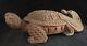 Antique Japanese Finely Carved Wood Turtles. Baby Riding Parent. 12 ½ X 6