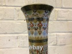Antique Japanese Porcelain Finely Detailed Hand Painted Vase Figures Mountains