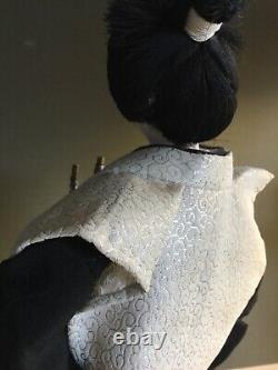 Antique Japanese Samurai Doll Fine Silk Robes As Is 17in 43cm