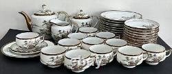 Antique Japanese, Satsuma, Fine Porcelain Complete Tea Set For 12, Signed