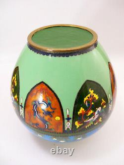 Antique Meiji Era Fine Japanese Antique Cloisonne Vase Jar