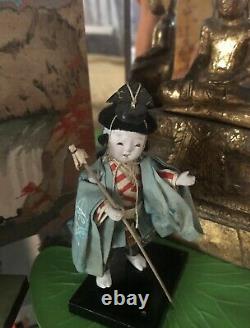 Antique Mini Japanese Ichimatsu Doll Fine Silk Kimono