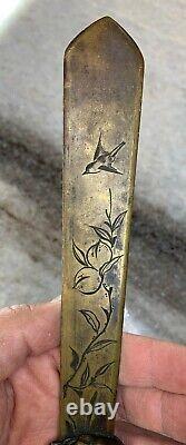 Antique Ornate/Fine Japan/Japanese Meiji Letter-Opener, Book-Page Knife Bronze