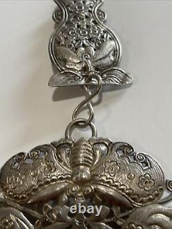 Antique Sterling Silver Necklace Pendant Fine Old Chinese Or Japanese Signed