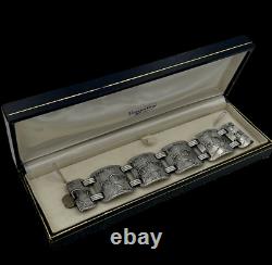 Antique Vintage Nouveau Style Sterling Silver Japanese Tree Chain Bracelet 32g