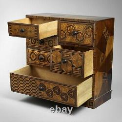 Antique fine quality Japanese marquetry table top cabinet circa 1890