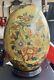 Big 12 Vintage Chinese Mid Century Satsuma Moriage Fine Porcelain Egg Withstand