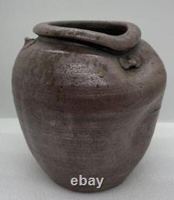 BIZEN Vase 19TH CENTURY Old Pottery 7.9 in Japanese Antique EDO Period Fine Art