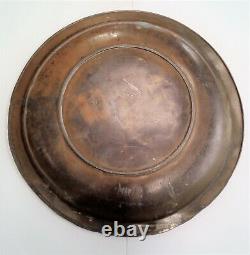 Beautiful Antique Japanese Copper On Pewter Plate Dish Fine Quality Meiji