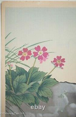 Beautiful Vintage/Antique Japanese Woodblock Flora Landscape Signed, Fine 1 of 3