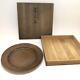 Bronze Plate Obon Tray Signed By Shobido With Box Japanese Vintage Old Fine Art