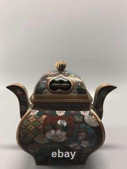 CLOISONNE CENSER KORO FINE PATTERN incense burner Japanese Antique MEIJI Era Art