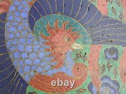 CLOISONNE PHOENIX Plate 19TH CENTURY Antique EDO Period Old Fine Art Japanese
