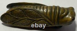 Cicada Boxwood Figurine Japanese Fine Netsuke Classic & Antique Carving Fastener