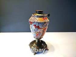 Exquisite Finely Decorated Antique Satsuma Oil Lamp Base