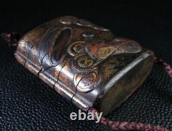 FINE Japanese Antique Makie Lacquered 5 Cases Inro Edo Era Sagemono Boxed