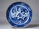 Fine Japanese Blue And White Porcelain Dragon Dish With Chinese Ming Dynasty Mark