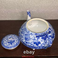 FINE Japanese Meiji Seto KATO SHUBEI Blue & White Eggshell Porcelain Teapot