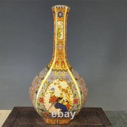 FINE QUALITY JAPANESE CLOISONNE VASE WITH CHARACTER MARKS YongZheng RARE