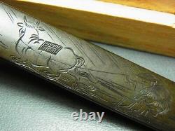 FINE Signed Farmer KOZUKA 18-19thC Japanese Edo Antique for Koshirae f701