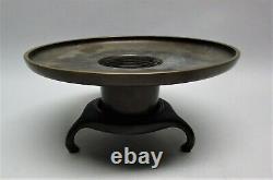 Fine ANTIQUE JAPANESE Bronze Planter and Base Signed c. 1900