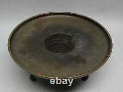 Fine ANTIQUE JAPANESE Bronze Planter and Base Signed c. 1900