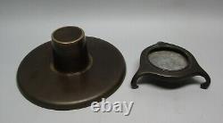 Fine ANTIQUE JAPANESE Bronze Planter and Base Signed c. 1900